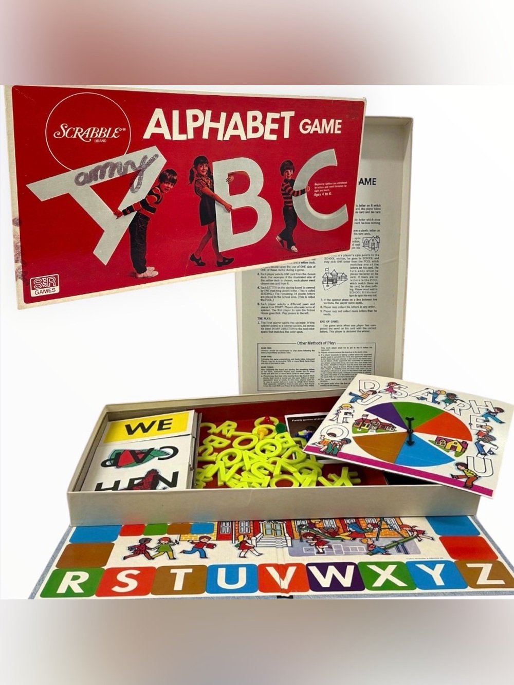 Vintage 1972 Scrabble Alphabet Game Complete Preschool Learning Board Game